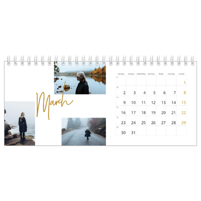 Desk calendars — Gold marker pen [March]