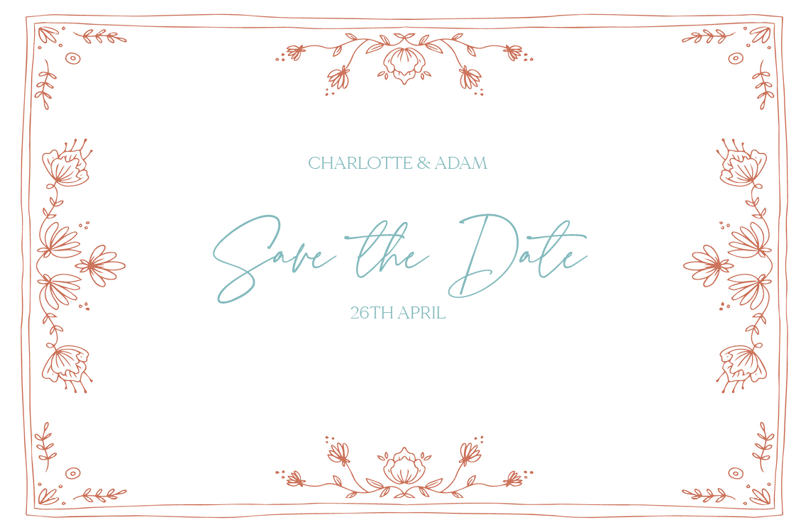 Save the date — Flowery doodles