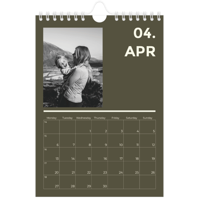 A5 Photo Calendar — Contemporary bold [April]