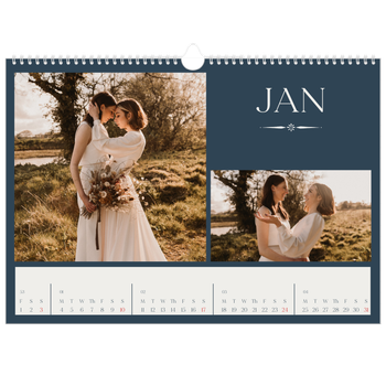 A3 Landscape Photo Calendar — Slate and serifs