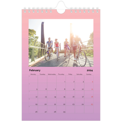 A5 Photo Calendar — Pastel shades [February]