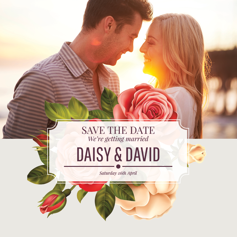 Save the date — Vintage roses