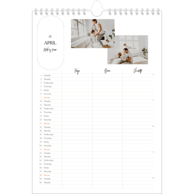 A4 Family Planner — Making plans Planner - Family of 3 [April]