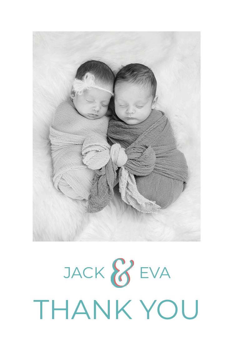 Thank you cards — Twins ampersand