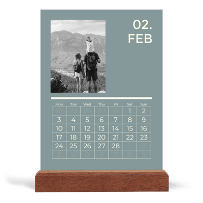 Easel Desk Calendar Portrait  — Contemporary bold [February]