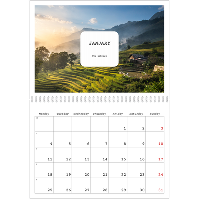 A4 Double Photo Calendar — Full story [January]