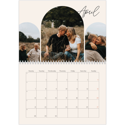 A4 Double Photo Calendar — Arch memories [April]