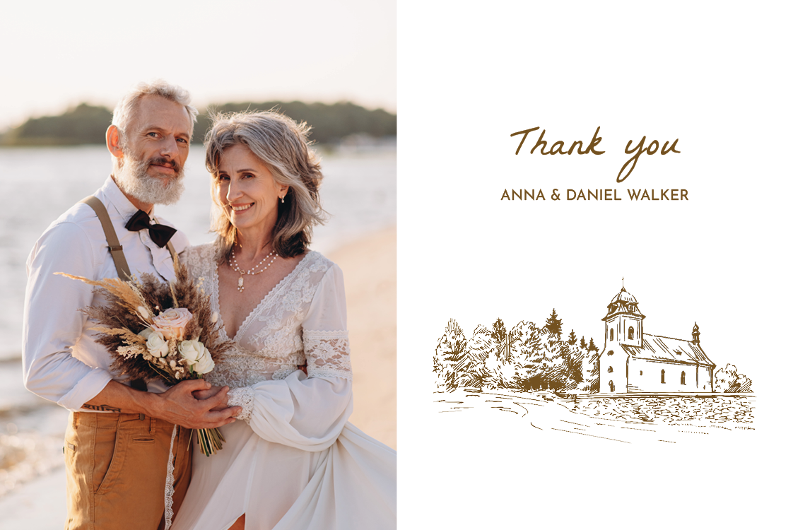 Thank you cards — Wedding sketches