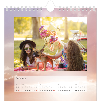 Square calendars  — Cloudscape [February]