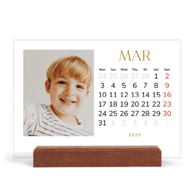 Easel Desk Calendar Landscape  — Big gold text [March]