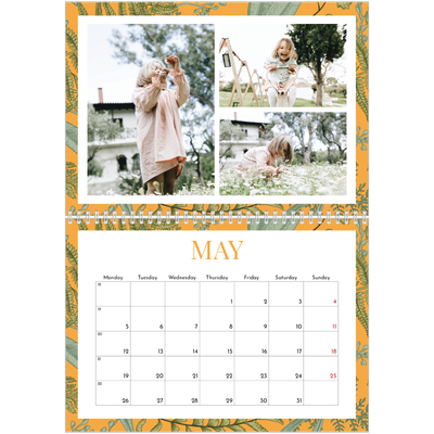 A4 Double Photo Calendar — Floral wallpapers [cover]