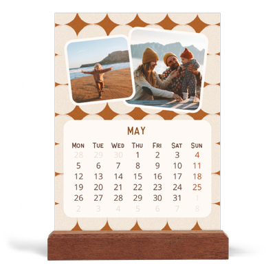 Easel Desk Calendar Portrait  — Retro patterns [cover]