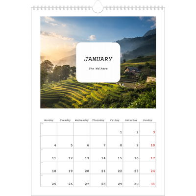 A3 photo calendars — Full story [January]