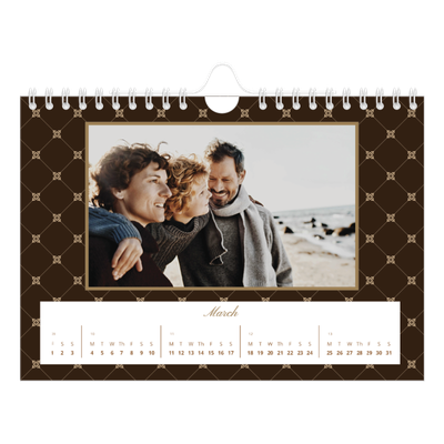 A5 Landscape Photo Calendar — Vintage monochrome [March]