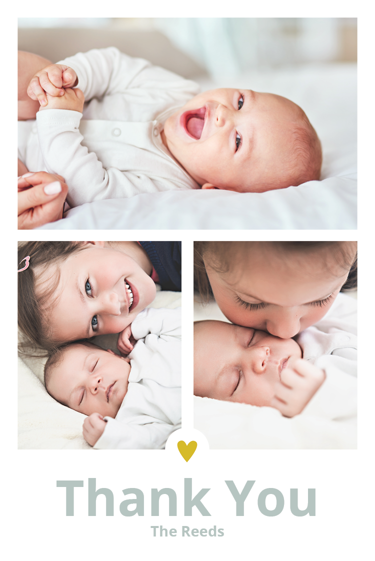 Thank you cards — Little gold heart