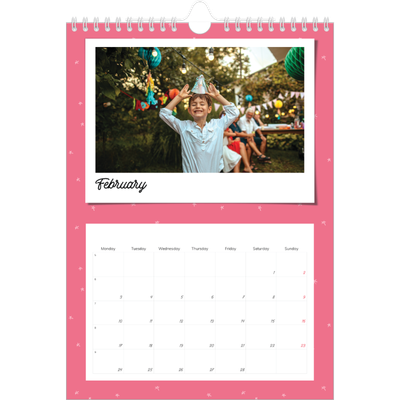 A4 Photo Calendar — Colour pop snapshots [February]