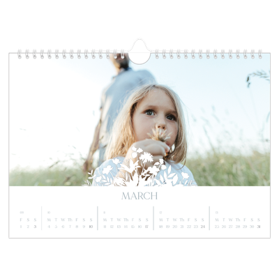 A4 Landscape Photo Calendar — Flower motif [March]