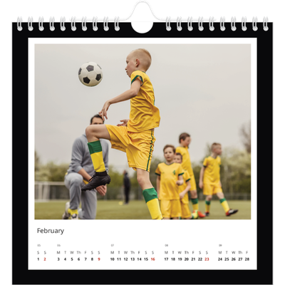 Square calendars  — Black frame [February]