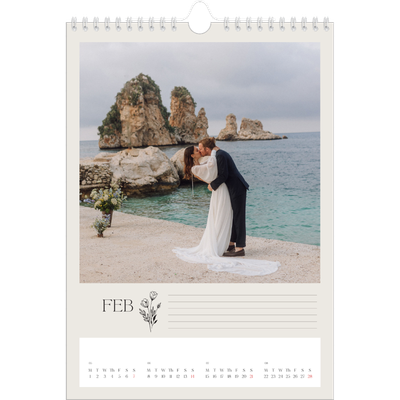 A4 Photo Calendar — Initials in bloom [February]
