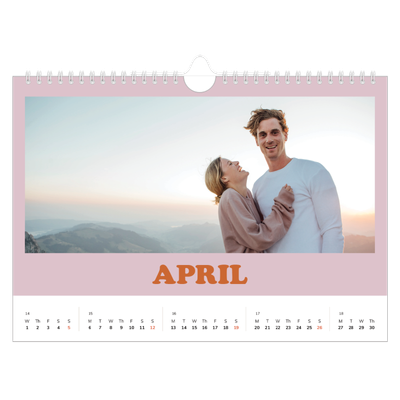 A4 Landscape Photo Calendar — Retro frames [April]
