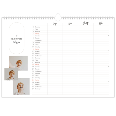 Family Planners A3 Landscape — Making plans Planner - Family of 4 [February]