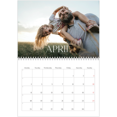 A4 Double Photo Calendar — Twelve big months [April]