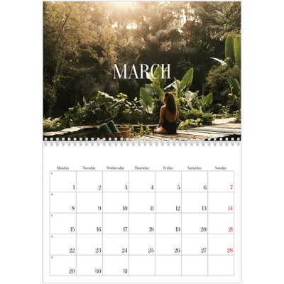 A4 Double Photo Calendar — Endless escape [March]