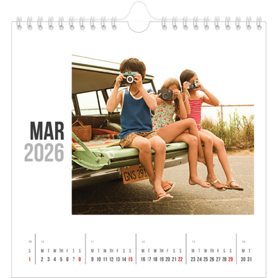 Square calendars  — Abbreviated text [March]