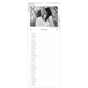 Slim Calendar (15 x 40cm) — Elegant floral