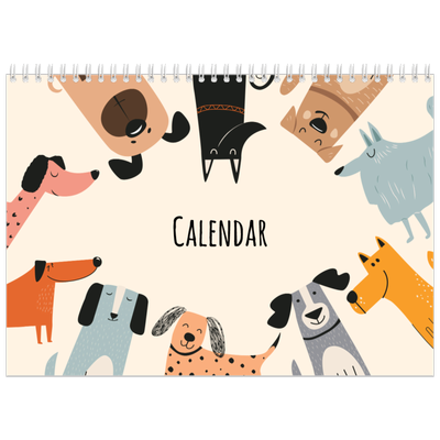 A4 Double Photo Calendar — Dog paws and doodles [cover]