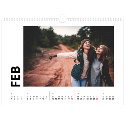 A3 Photo Calendar — Big date [February]