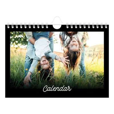 A5 Landscape Photo Calendar — Black minimal [cover]
