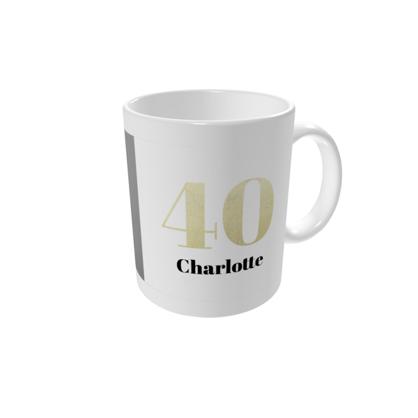Personalised mugs — Large glitter numbers 40