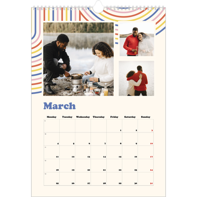 A3 photo calendars — Retro stripes [March]