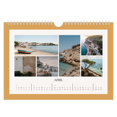 A4 Landscape Photo Calendar — Classic colours [April]