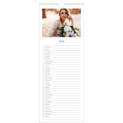 Slim Calendar  — Cobalt classic [April]