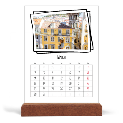 Easel Desk Calendar Portrait  — Scrapbook snapshots [March]