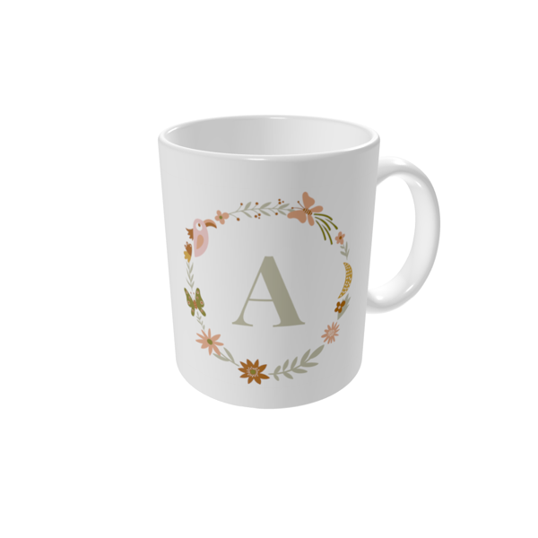 Personalised mugs — Botanical initial