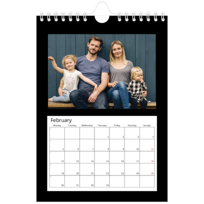 A5 Photo Calendar — Black margin [February]
