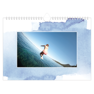 A4 Landscape Photo Calendar — Watercolour backgrounds [cover]
