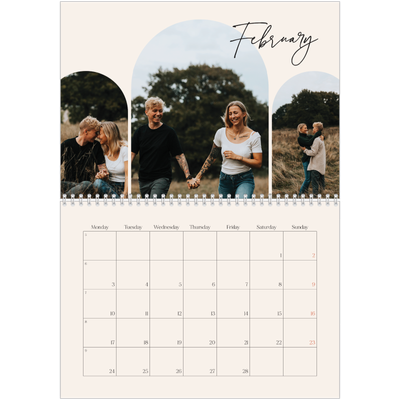 A4 Double Photo Calendar — Arch memories [February]
