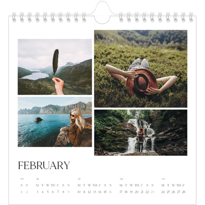Square calendars  — Surfing sunsets [February]