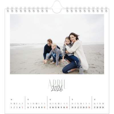 Square calendars  — Mixed typography [April]