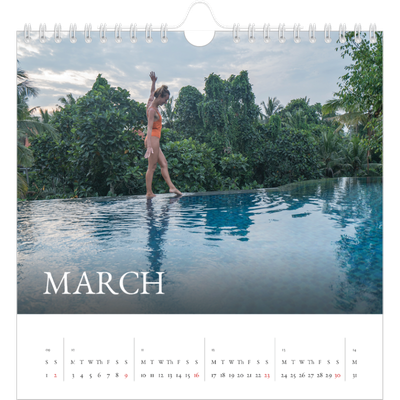 Square calendars  — Simple serif [March]