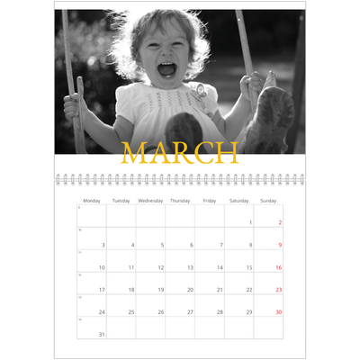 A4 Double Photo Calendar — Heritage style [March]