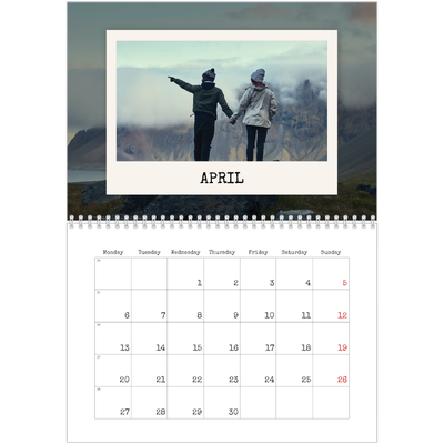 A4 Double Photo Calendar — The portrait edit [April]