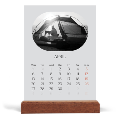 Easel Desk Calendar Portrait  — Open road [April]
