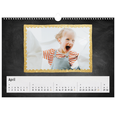 A3 Photo Calendar — Glitter frames [April]