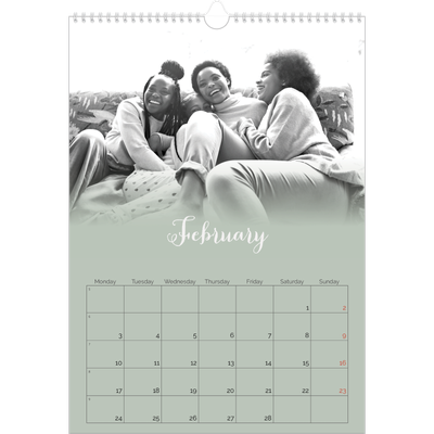 A3 photo calendars — Misty green [February]