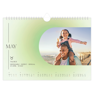 A4 Landscape Photo Calendar — Astrology gradients [cover]
